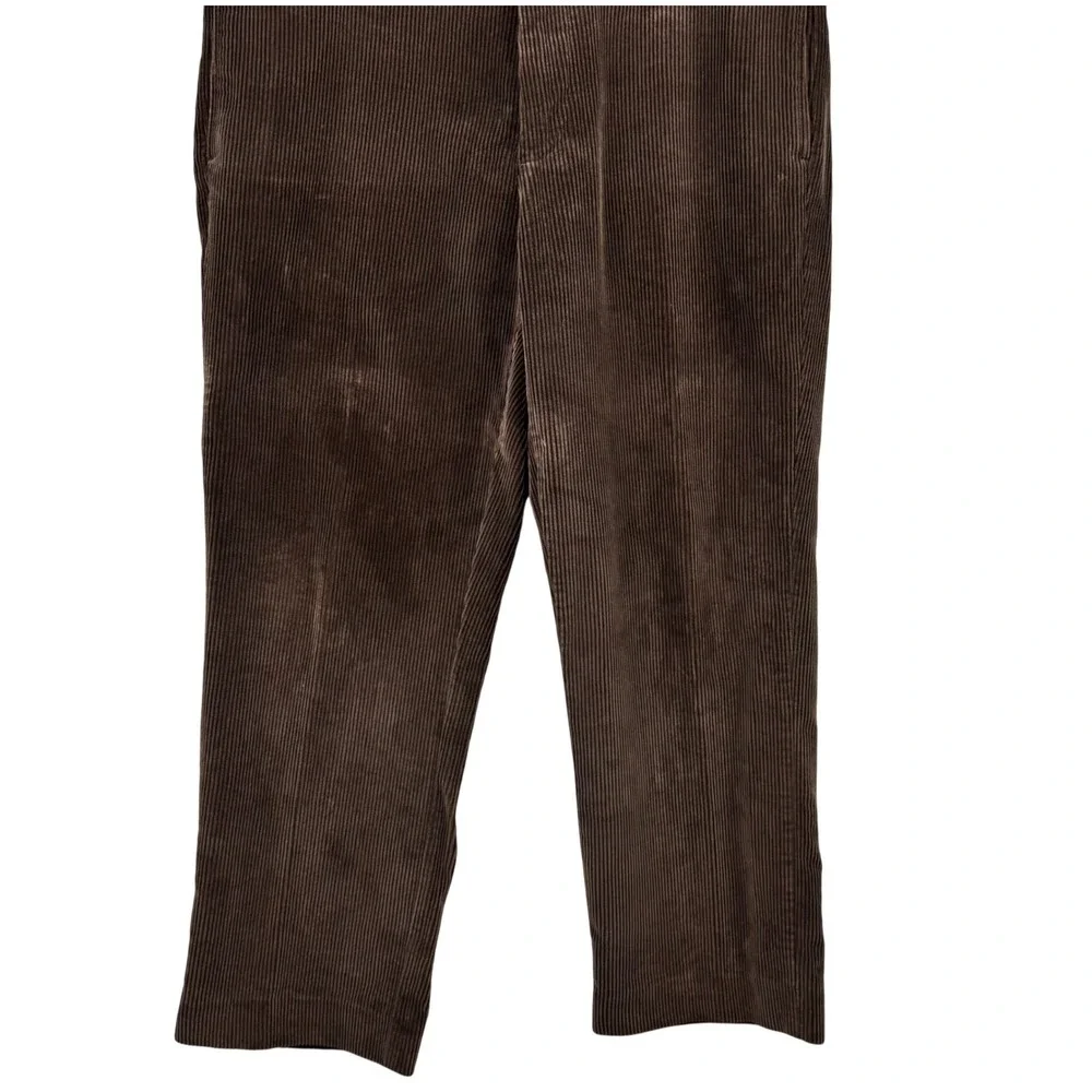 J. Crew Pants Vintage Corduroy‎ Brown Mens 33W 30L Relaxed Fit Cotton Flat Front